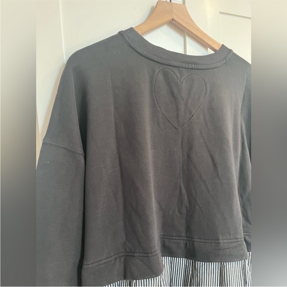 Free People Black & Striped Twofer Eleanor Dress Small NWOT - Picture 3 of 4